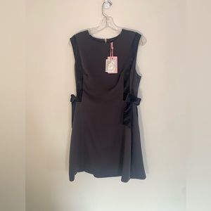 Ted Baker Skater Dress with Velvet Trim and Side Bow Detail NWT